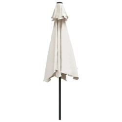 Parasol sable blanc avec Poteau en Acier 3 m 