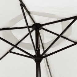 Parasol sable blanc avec Poteau en Acier 3 m 