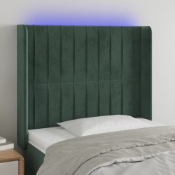 Tête de lit à LED Vert foncé 93x16x118/128 cm Velours 