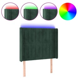 Tête de lit à LED Vert foncé 93x16x118/128 cm Velours 