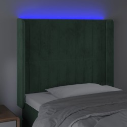 Tête de lit à LED Vert foncé 93x16x118/128 cm Velours 