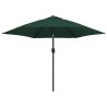 Parasol vert 3 m mât en acier 