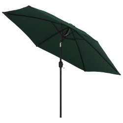 Parasol vert 3 m mât en acier 