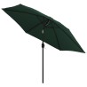 Parasol vert 3 m mât en acier 