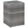 Table d'appoint à dessus en verre Gris 35x35x52 cm Poly rotin 