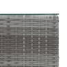 Table d'appoint à dessus en verre Gris 35x35x52 cm Poly rotin 