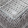 Table d'appoint à dessus en verre Gris 35x35x52 cm Poly rotin 