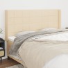 Tête de lit avec oreilles Crème 163x16x118/128 cm Tissu 