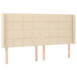 Tête de lit avec oreilles Crème 163x16x118/128 cm Tissu 