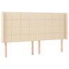 Tête de lit avec oreilles Crème 163x16x118/128 cm Tissu 