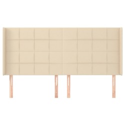 Tête de lit avec oreilles Crème 163x16x118/128 cm Tissu 