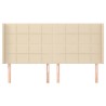 Tête de lit avec oreilles Crème 163x16x118/128 cm Tissu 