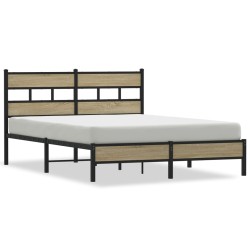Cadre de lit sans matelas chêne sonoma 137x190 cm 