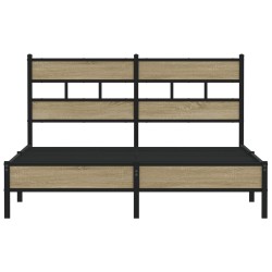 Cadre de lit sans matelas chêne sonoma 137x190 cm 