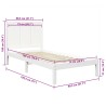 Cadre de lit sans matelas blanc 75x190 cm bois de pin massif 