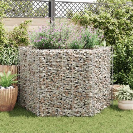 Lit surélevé à gabion hexagonale 160x140x100 cm 