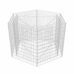 Lit surélevé à gabion hexagonale 160x140x100 cm 