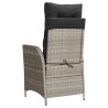 Chaise inclinable de jardin avec repose-pied gris clair rotin 