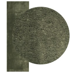 Tapis HUARTE à poils courts doux et lavable vert forêt 80x250cm 