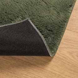 Tapis HUARTE à poils courts doux et lavable vert forêt 80x250cm 