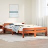 Cadre de lit sans matelas cire marron 120x190cm bois pin massif 
