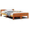 Cadre de lit sans matelas cire marron 120x190cm bois pin massif 
