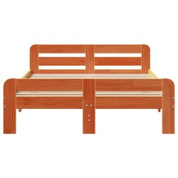 Cadre de lit sans matelas cire marron 120x190cm bois pin massif 