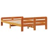 Cadre de lit sans matelas cire marron 120x190cm bois pin massif 