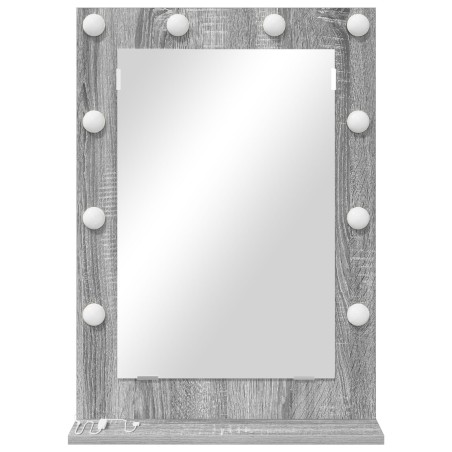 Miroir de Maquillage Gris sonoma Panneau de particules, Verre 