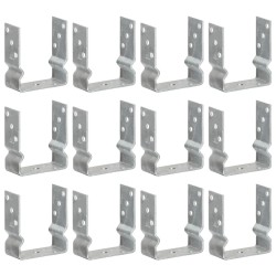 Piquets de clôture 12 pcs argenté 12x6x15 cm acier galvanisé 