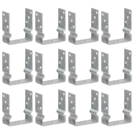 Piquets de clôture 12 pcs argenté 12x6x15 cm acier galvanisé 