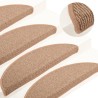 Tapis de marches d'escalier 15 pcs Marron clair 65x21x4 cm 