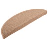 Tapis de marches d'escalier 15 pcs Marron clair 65x21x4 cm 