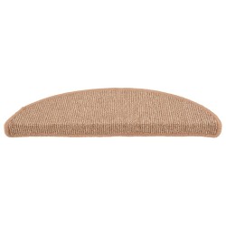 Tapis de marches d'escalier 15 pcs Marron clair 65x21x4 cm 