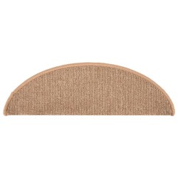 Tapis de marches d'escalier 15 pcs Marron clair 65x21x4 cm 