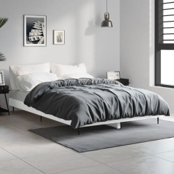 Cadre de lit sans matelas blanc 120x190 cm bois d'ingénierie 