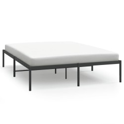 Cadre de lit métal sans matelas noir 160x200 cm 