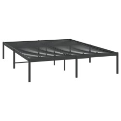 Cadre de lit métal sans matelas noir 160x200 cm 