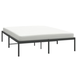Cadre de lit métal sans matelas noir 160x200 cm 