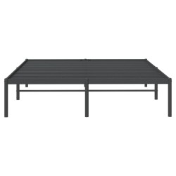 Cadre de lit métal sans matelas noir 160x200 cm 