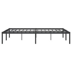Cadre de lit métal sans matelas noir 160x200 cm 