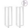 Pieds de table de bar en T, 2 pièces, blanc, 40 x 35 x (100-101) cm, acier 