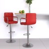 Tabourets de bar lot de 2 rouge bordeaux similicuir 