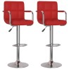 Tabourets de bar lot de 2 rouge bordeaux similicuir 