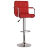 Tabourets de bar lot de 2 rouge bordeaux similicuir 