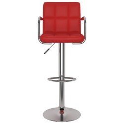 Tabourets de bar lot de 2 rouge bordeaux similicuir 