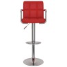 Tabourets de bar lot de 2 rouge bordeaux similicuir 