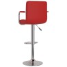 Tabourets de bar lot de 2 rouge bordeaux similicuir 