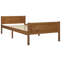 Cadre de lit sans matelas pin massif marron miel 100x200 cm 