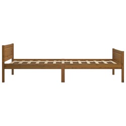 Cadre de lit sans matelas pin massif marron miel 100x200 cm 